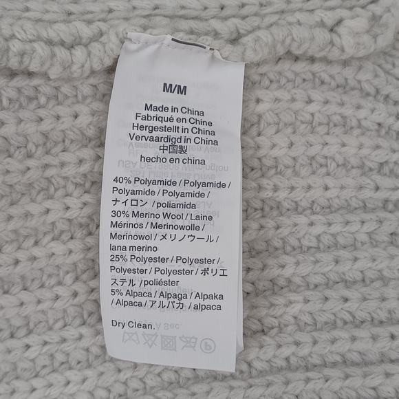 Madewell Pointelle Half Zip Pullover Sweater SZ M Women Preppy Heather Blizzard - Picture 11 of 12